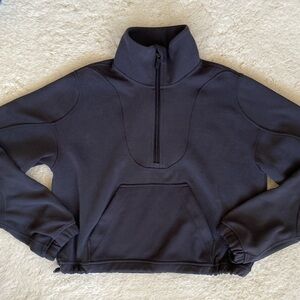 ❤️ Lululemon Brushed Softstreme Ribbed Half Zip Size 2 Black NWOT